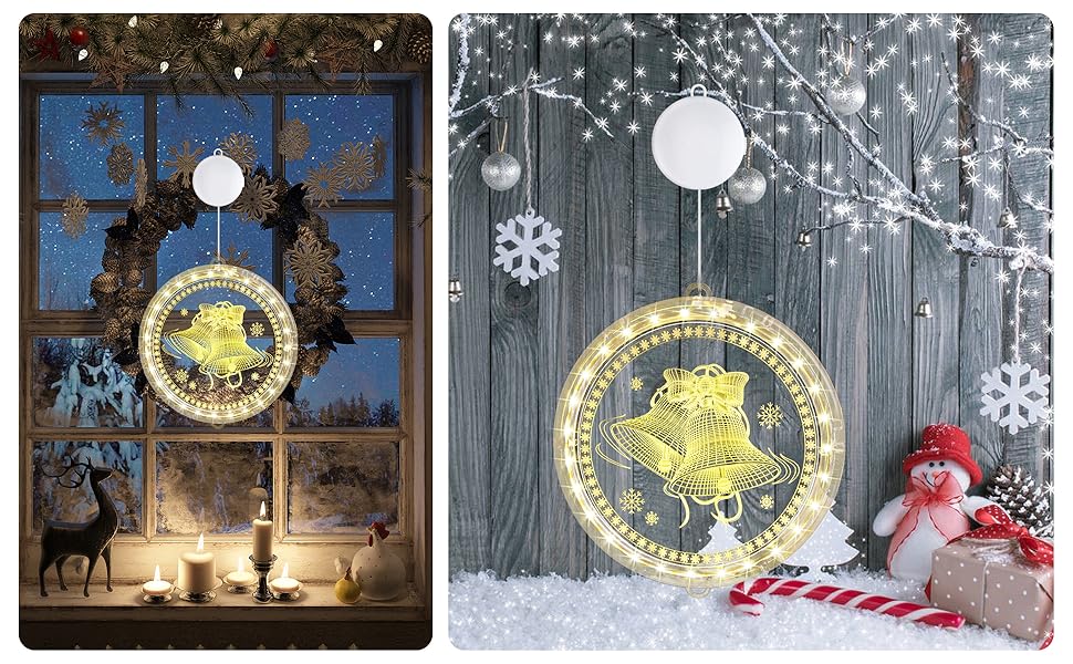 Christmas Window Lights 3D Christmas Window Decoration Lights 6.29in