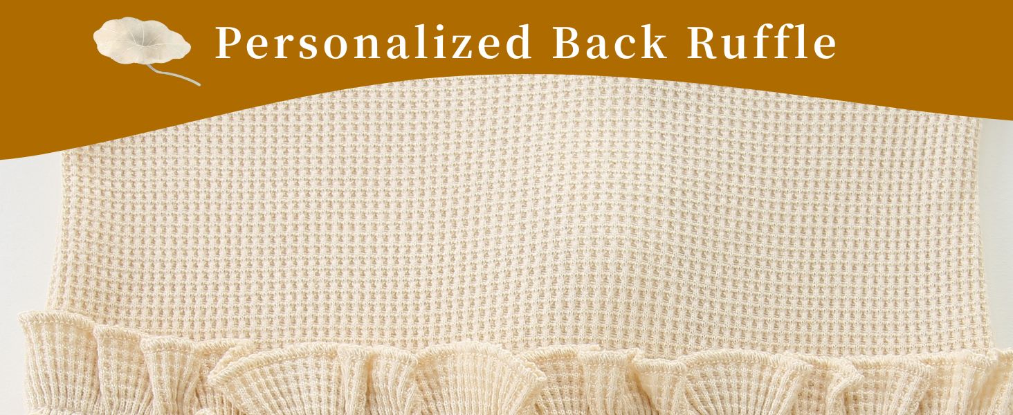 Long sleeve solid color jumpsuit with cute ruffle on the side snap button and bottom