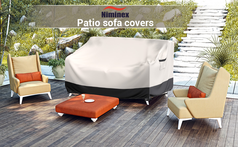 Niminex Outdoor Couch Cover Waterproof 600D Heavy Duty 2