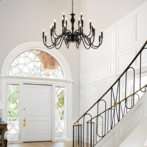 24-Light Candle Chandelier for Entryway
