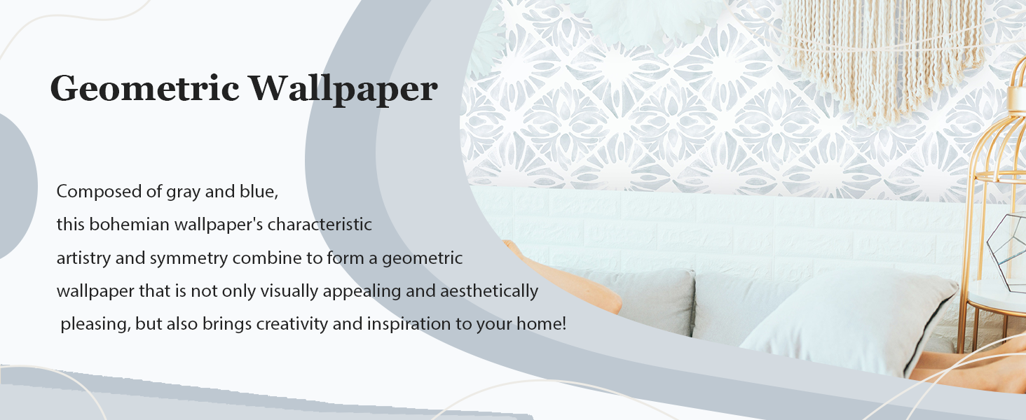 Fiula Geometric Peel and Stick Wallpaper Boho wallpaper78.7