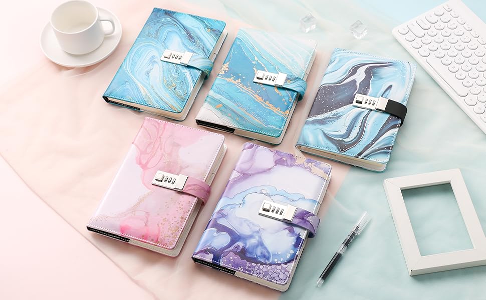 Dzhzal Diary with Lock for Girls Boys and Women Lockable Leather