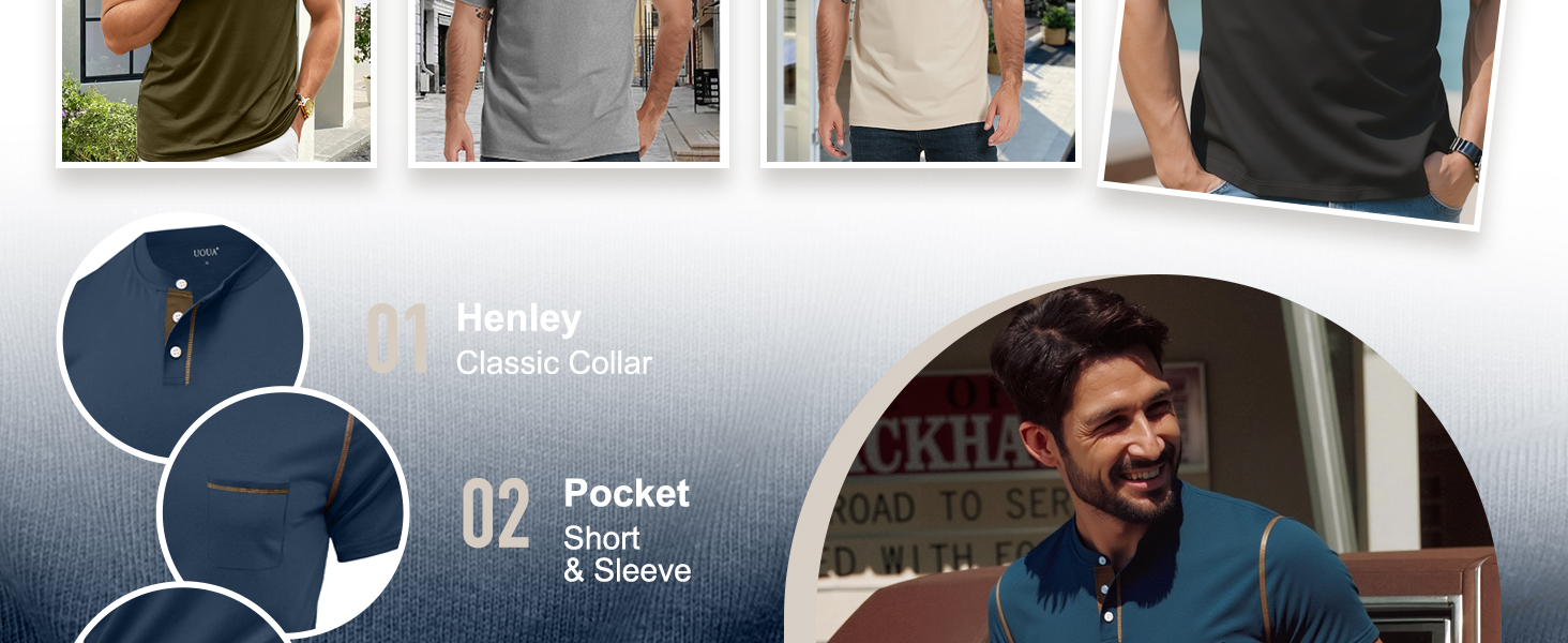 short sleeve henley shirts for men