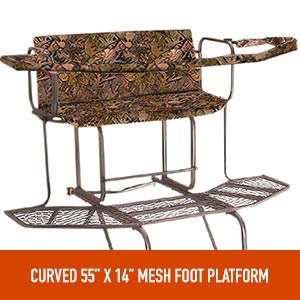 Guide Gear 20' 2-man Double Rail Ladder Tree Stand with Hunting Blind Platform