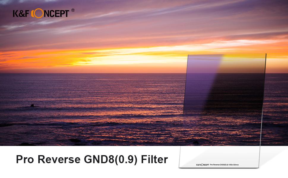 K&F Concept 100X150mm Reverse Neutral Density Filter GND8