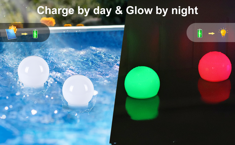 Pool Chlorine Floater,Solar Chlorine Floater with Light up