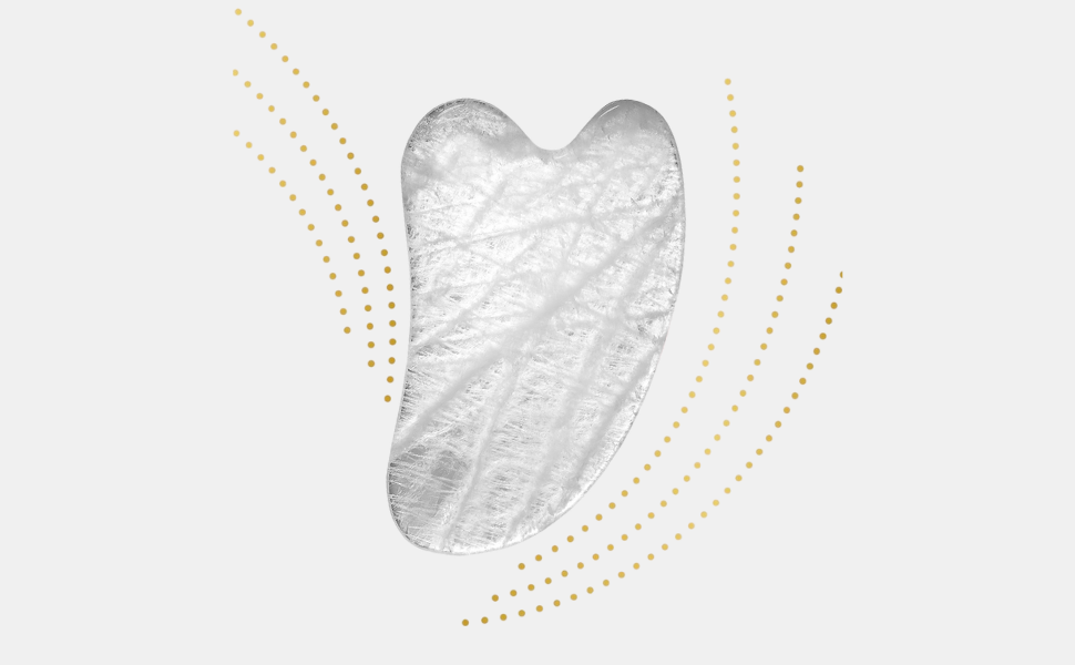 Hayo'u Clear Quartz Beauty Restorer Gua Sha Tool: One Minute to Self Care