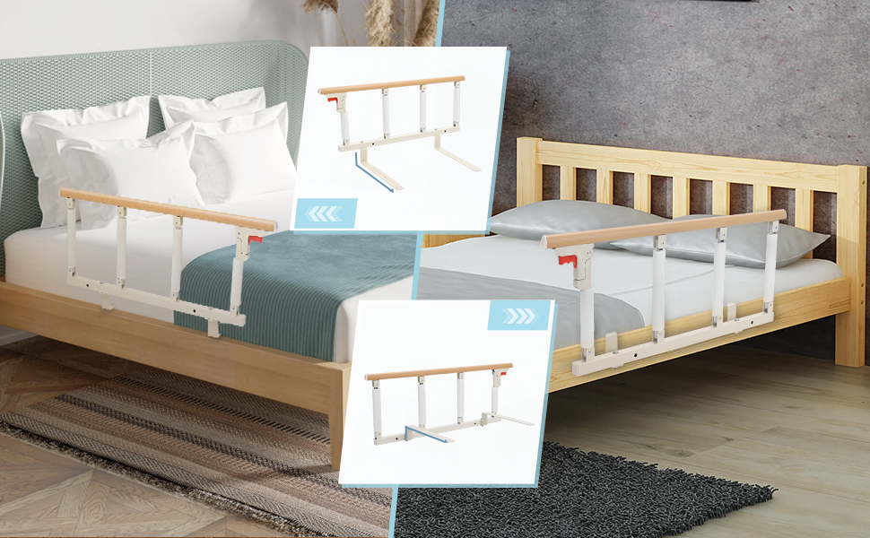 BOEASTER Bed Rails for Elderly Adults, Folding Bed Side