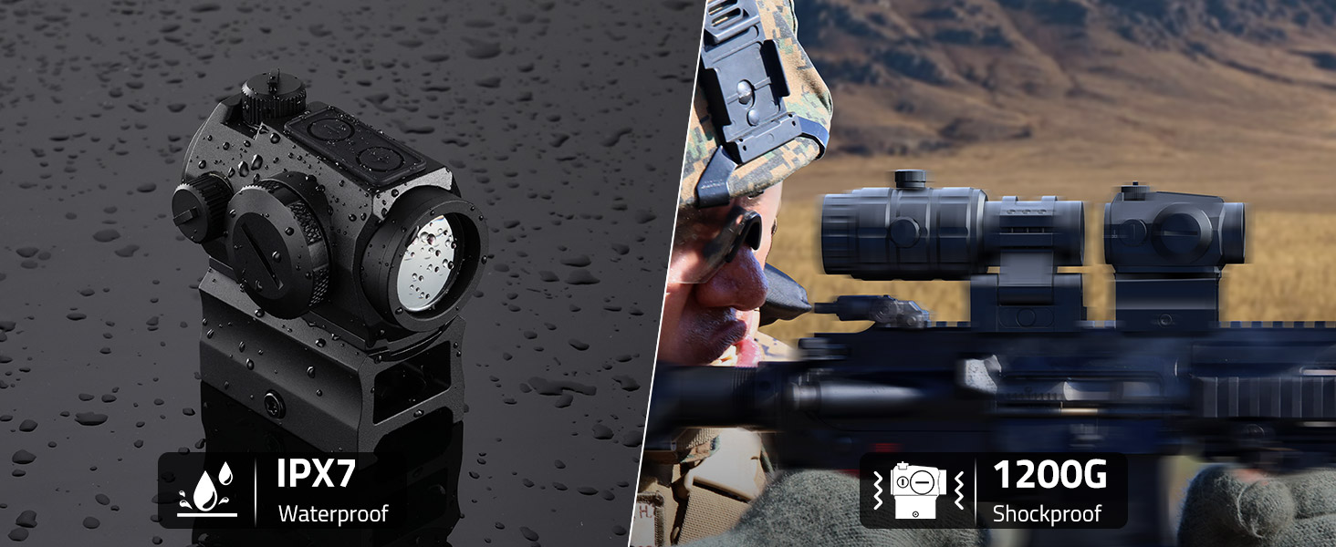 waterproof & shockproof - CVLIFE JackalHowl Green Dot Sight & 3X Magnifier Combo Set
