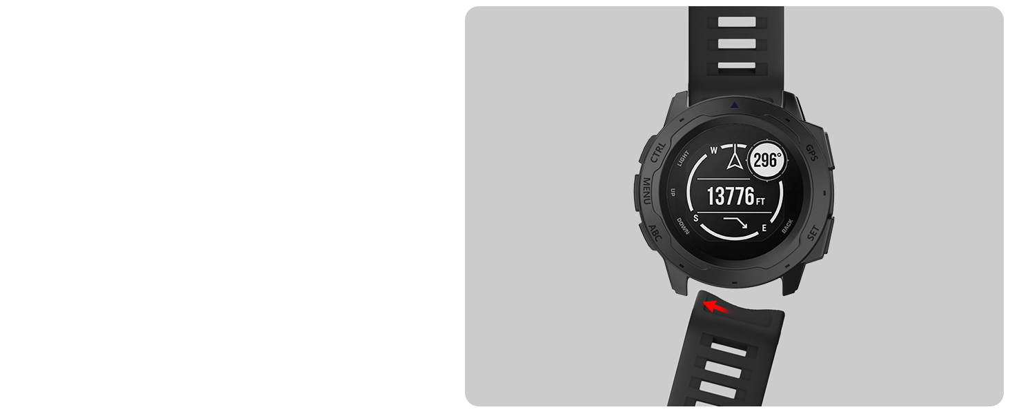 OVERSTEP for Garmin Instinct Band, Soft Silicone Replacement Watch