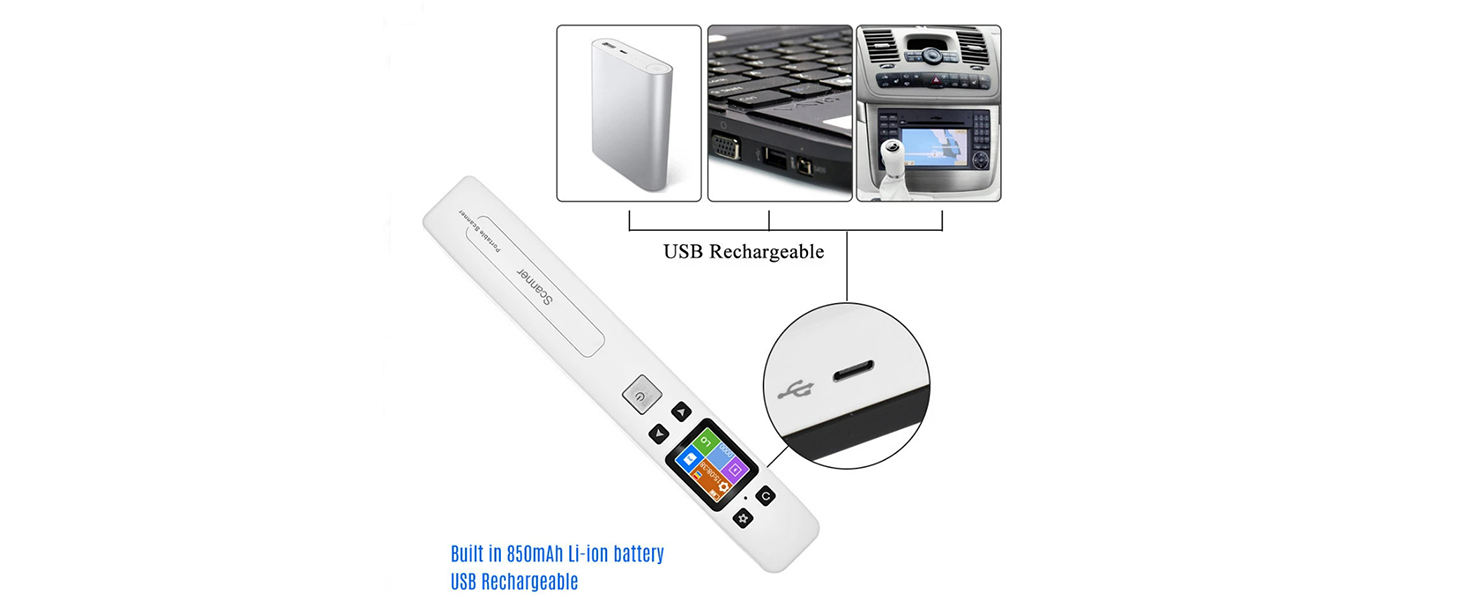 built in 850mAH Li-ion battery USB Rechargeble