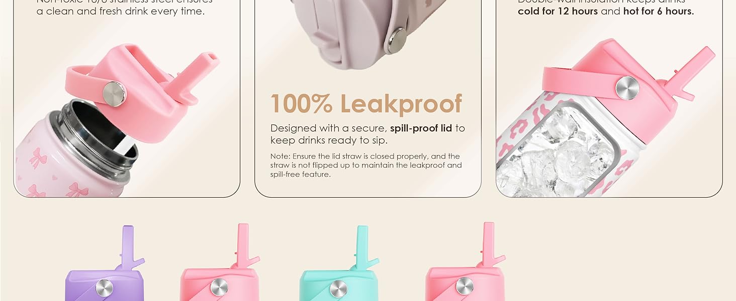 SANDJEST Kid Water Bottle 12oz