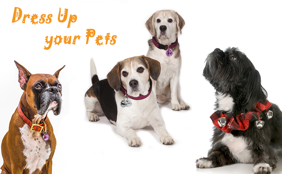 Large Dog Bells, Collar Loud Bells, Pet Tracker & Training, Handmade Metal(Silver) 12 pet bells