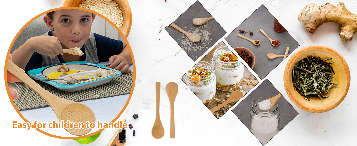 HOMEE Small Wooden Spoons 30PCS, 4.72 Inch Wooden Spoons