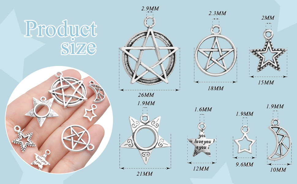 moon and star charms