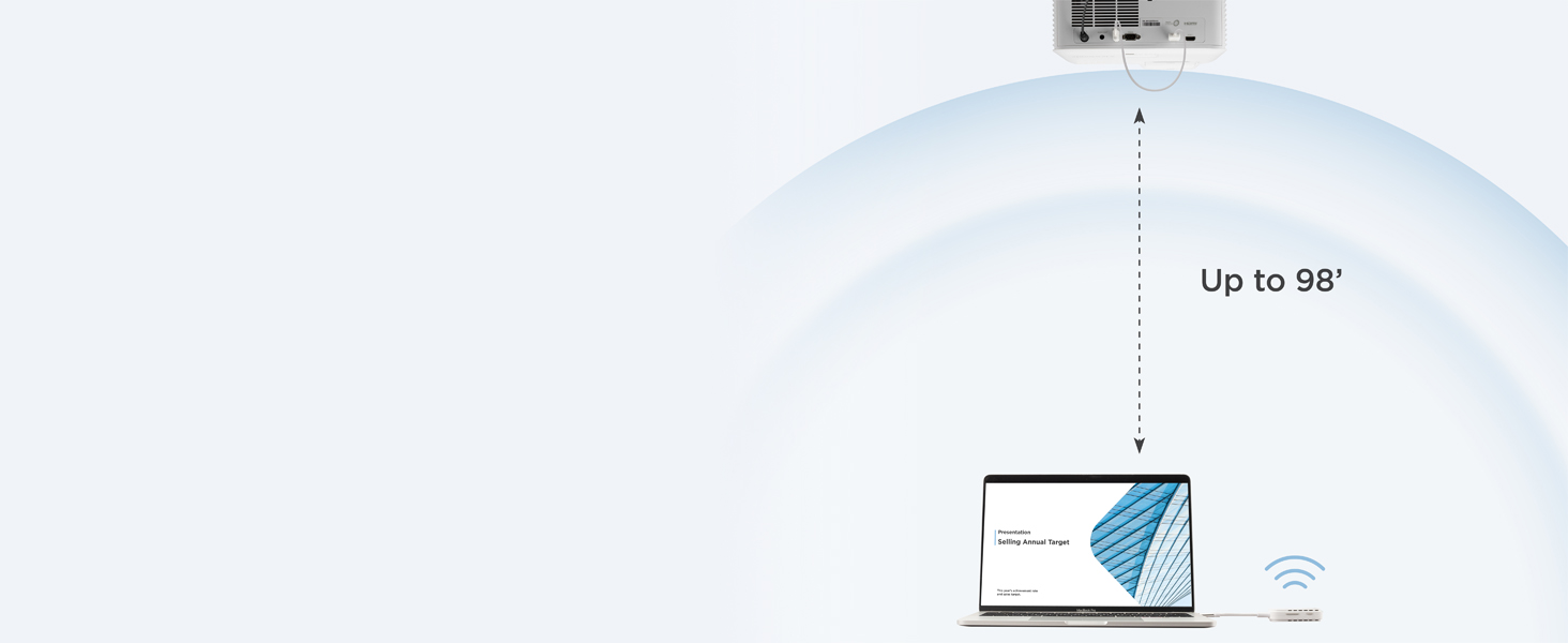 ViewSonic PJ-WPD-700 Wireless Screen Casting Kit with 1080p Full HD Support, USB-C, and HDMI inputs for Plug-and-Play Functionality. Long-Range Wireless Transmission