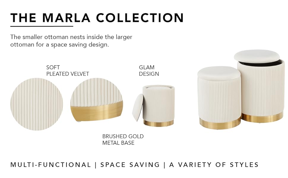 Marla Ottoman, Ottoman, Glam Ottoman, Lumisource