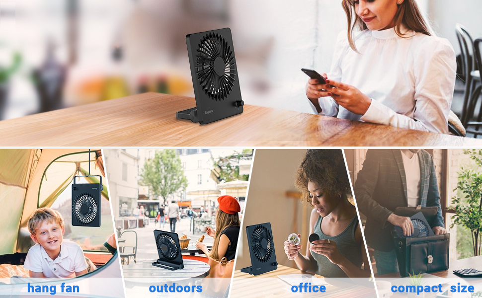 EasyAcc Portable Desk Fan Desktop Fan, Battery Operated Fan