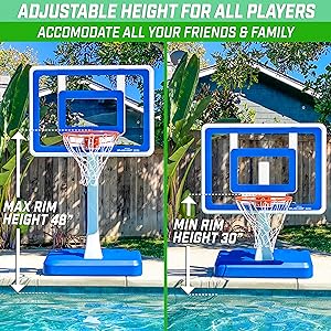 gosports splash hoop elite poolside modern basketball hoop height adjustable