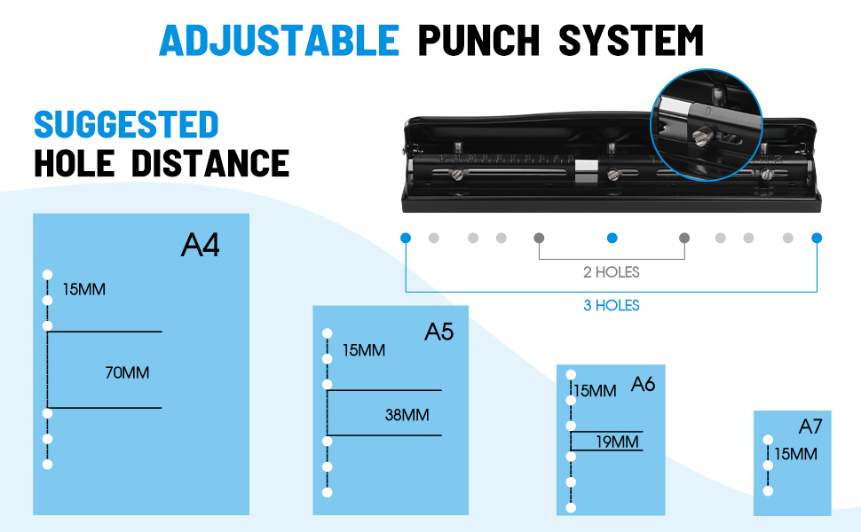 3 Hole Punch,3 Hole Puncher for Binder,16Sheet Three Hole
