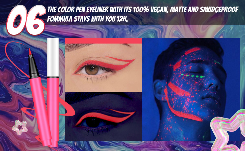 Colorful UV Neon Liquid Eyeliner Pencil Pen