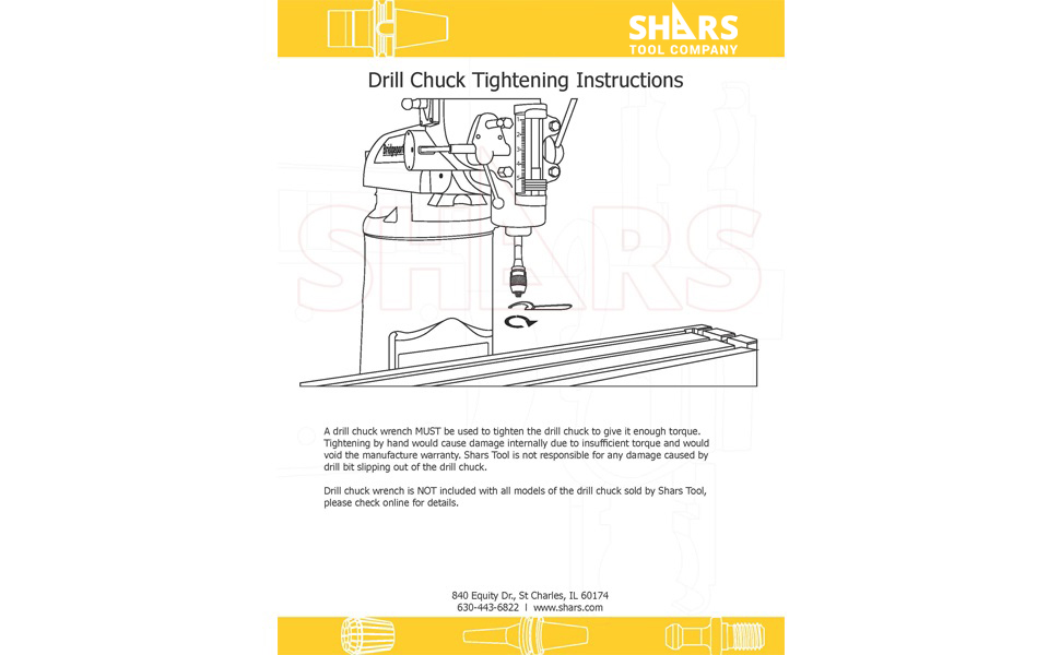 Shars 1/32“1/2" JT33 Heavy Duty Keyless Drill Chuck & 1/2" Straight