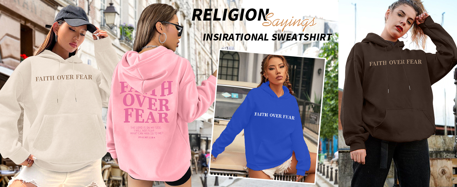 Christian Religious Sayings Pullover Hoodies Casual Tops