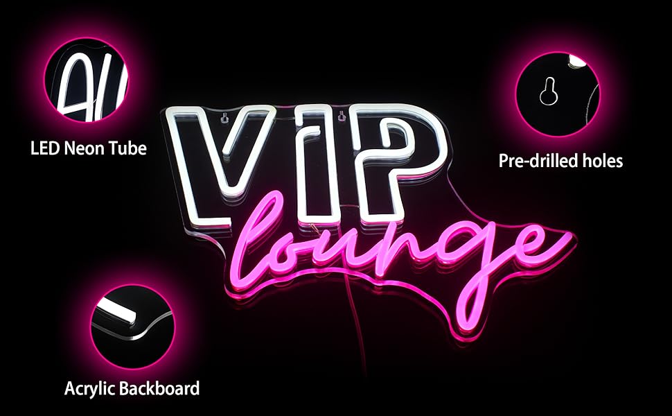 Horseneon VIP Lounge Neon Signs for Wall Decor, VIP Neon