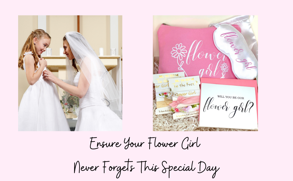 COLEBROOK DESIGNS Flower Girl Proposal Gift Kit with Box, Hair Tie