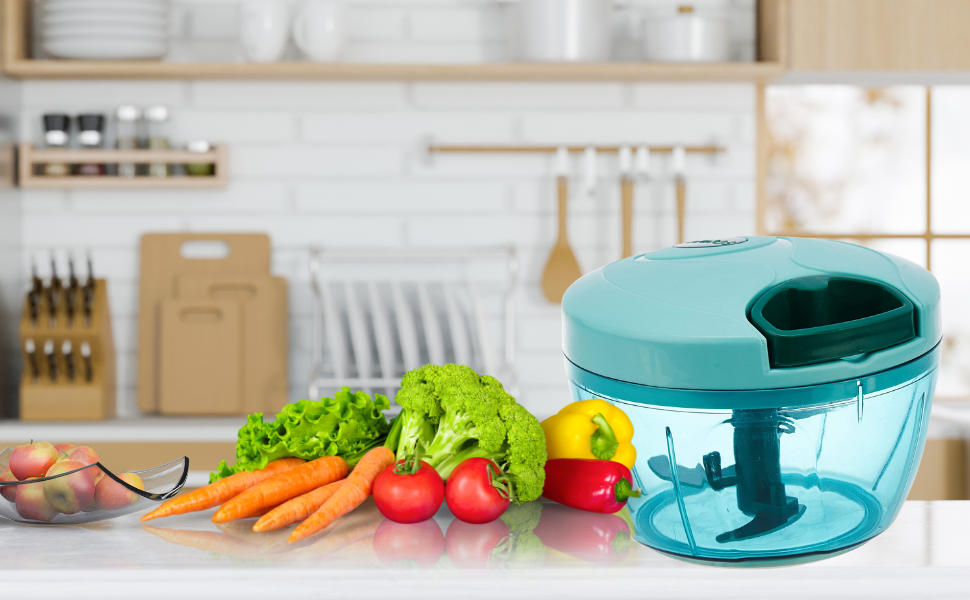 FIXHOME Chopper, Handy and Compact Chopper with 3 Blades for