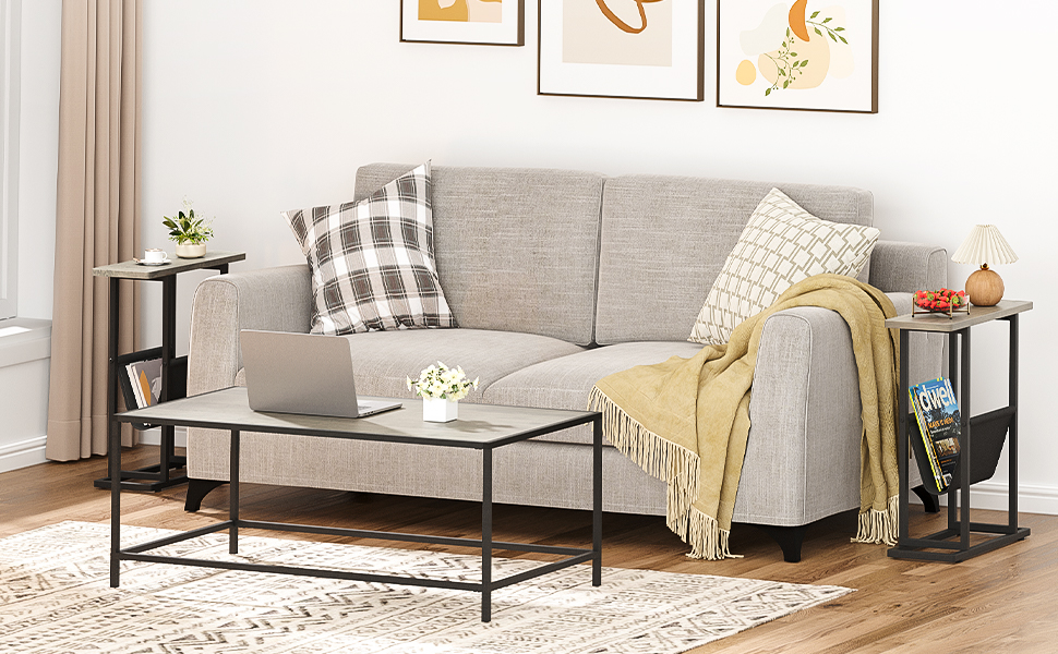 IDEALHOUSE Narrow Side Table for Small Spaces, Slim Thin