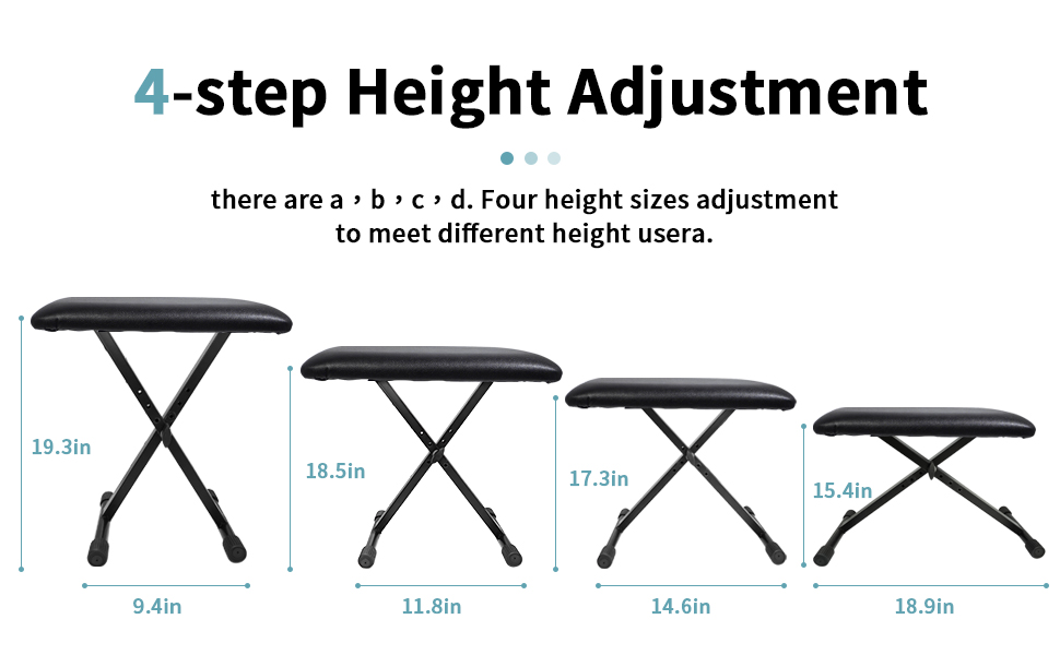 soulmate Piano Bench XStyle Adjustable Height Keyboard Bench Portable Keyboard