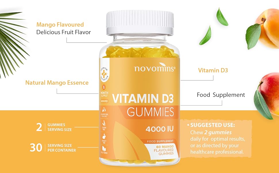 Vitamin D Gummies High Strength 4000 IU Adult Vitamin D3 Gummies