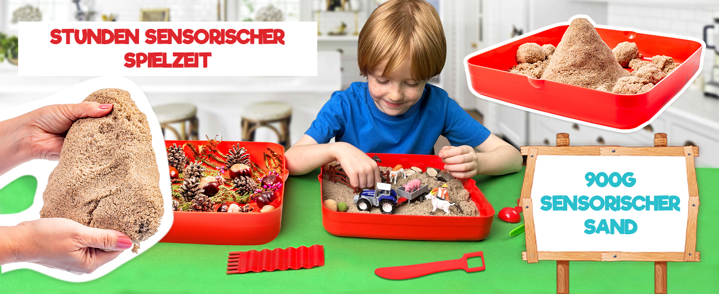 Spaß auf dem Bauernhof Sensorisches Spielzeug für Kinder Spielsand Tire Tire Figură Traktor Magischer