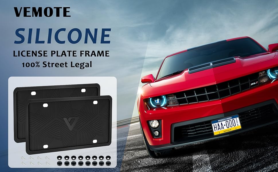 Silicone License Plate Frames Protectors, Car License Plate