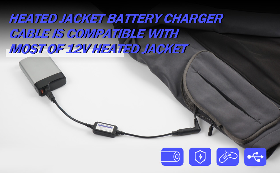 Yorikyas Heated Jacket Battery Adapter Charger USB StepUp