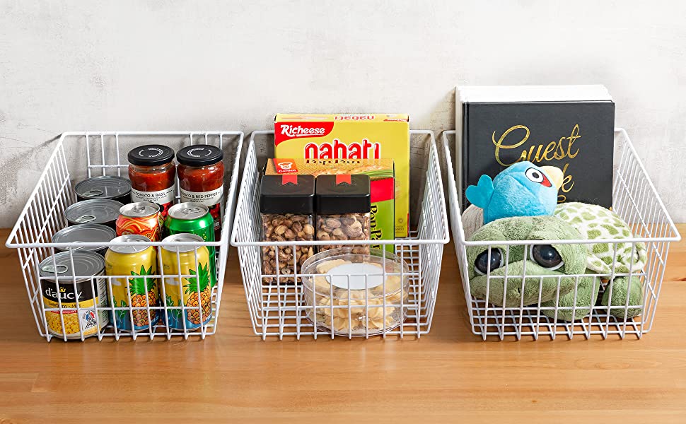 GEDLIRE 15.2" Metal Wire Baskets for Organizing 6 Pack