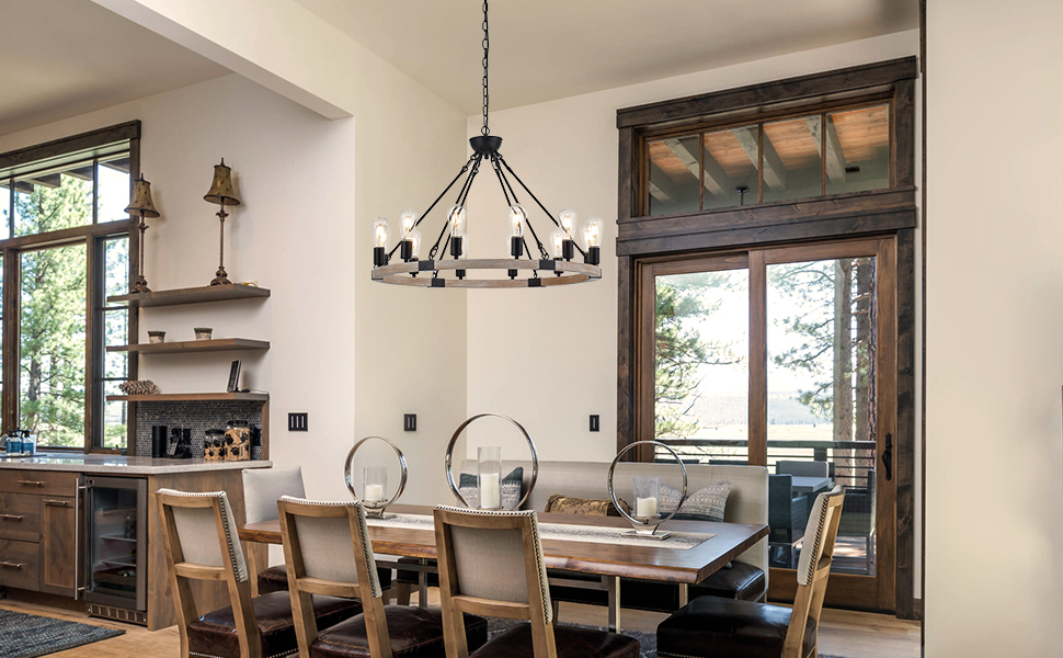 12 light farmhouse chandelier