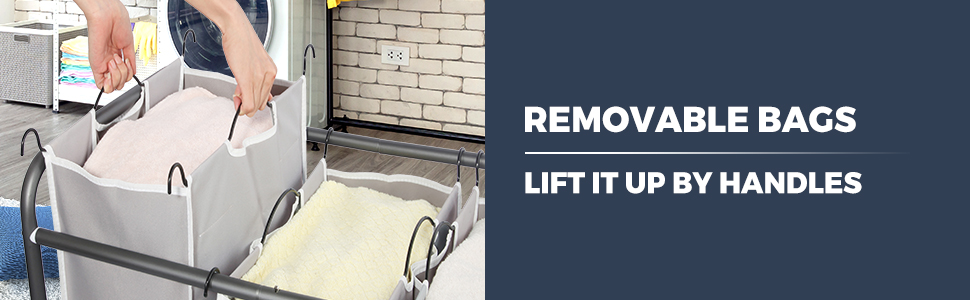 laundry hamper with wheels, laundry hamper 4 section, rolling laundry hamper