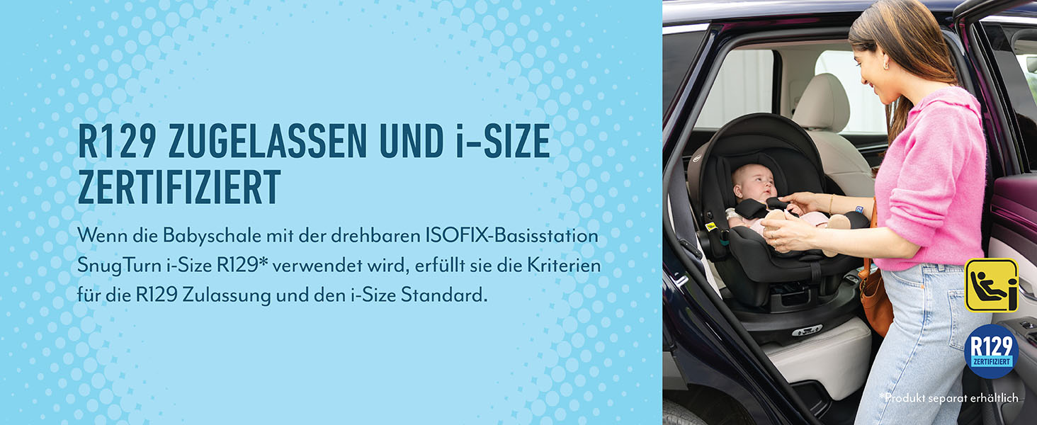 Graco SnugLite™ iSize R129 Baby Car Seat, From Birth to Approx. 12