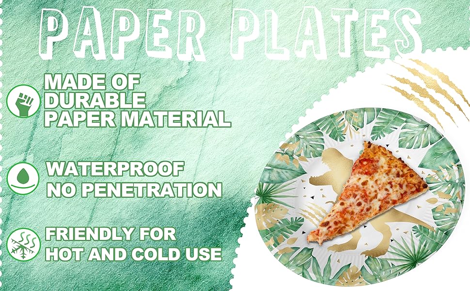 Gold Dinosaur Party Plates and Napkins Gold Dinosaur