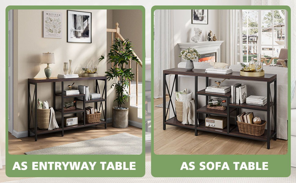 Entryway Table, Console Tables for Entryway, 55 Inch Narrow
