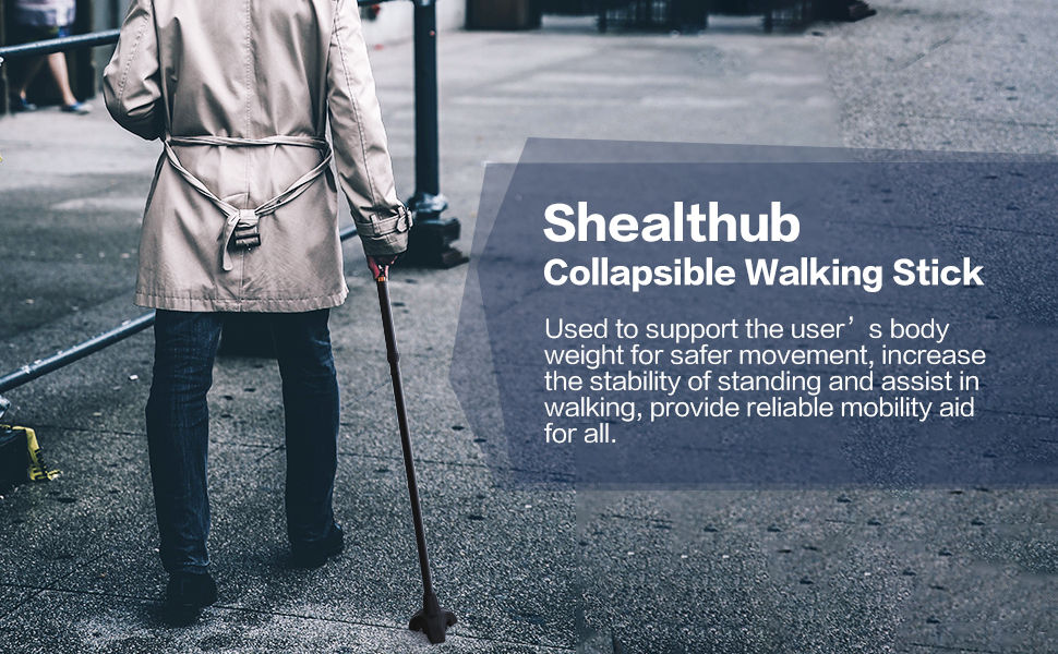 Walking Cane, Shealthub Walking Cane for Men & Women