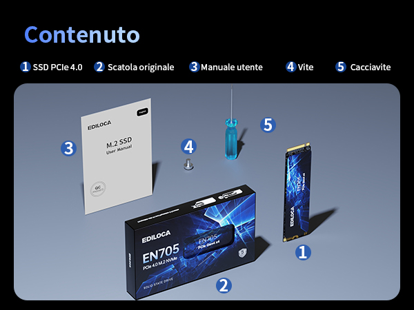 内蔵型SSD EDILOCA EN705 2TB M.2 SSD Ediloca EN705 SSD 2TB PCIe Gen4, NVMe M.2 2280, 3D NAND TLC