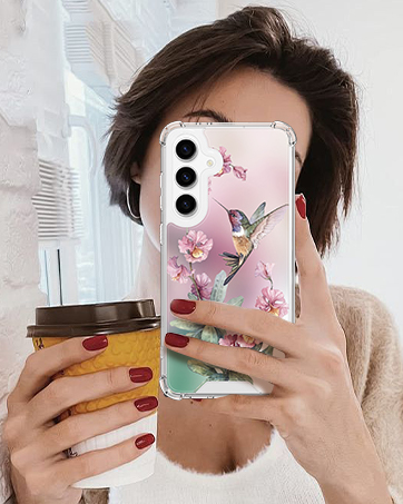 pink hummingbird kickstand phone case3