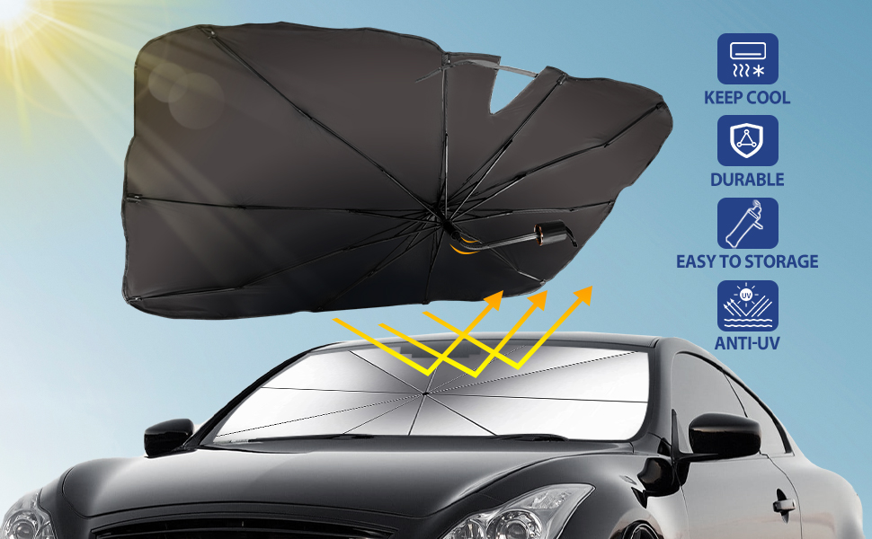 2024 Car Sun Shade Windshield, Brella Shield Car Sunshades
