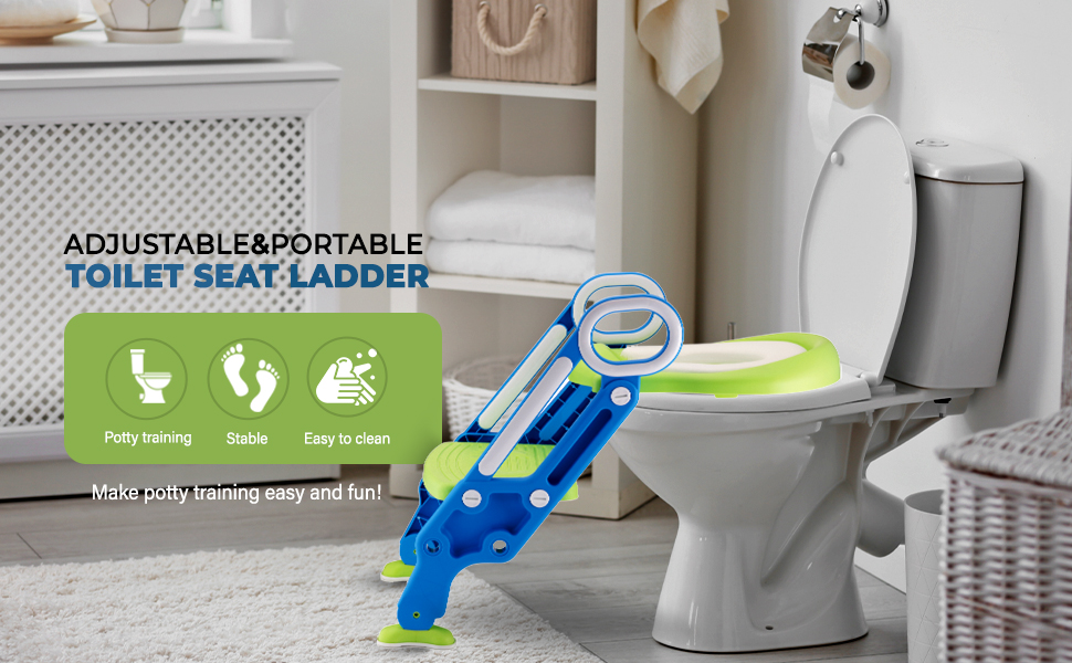 toilet seat ladder noslip potty training bathroom aid toddler kid stable safe learning easy fast fun