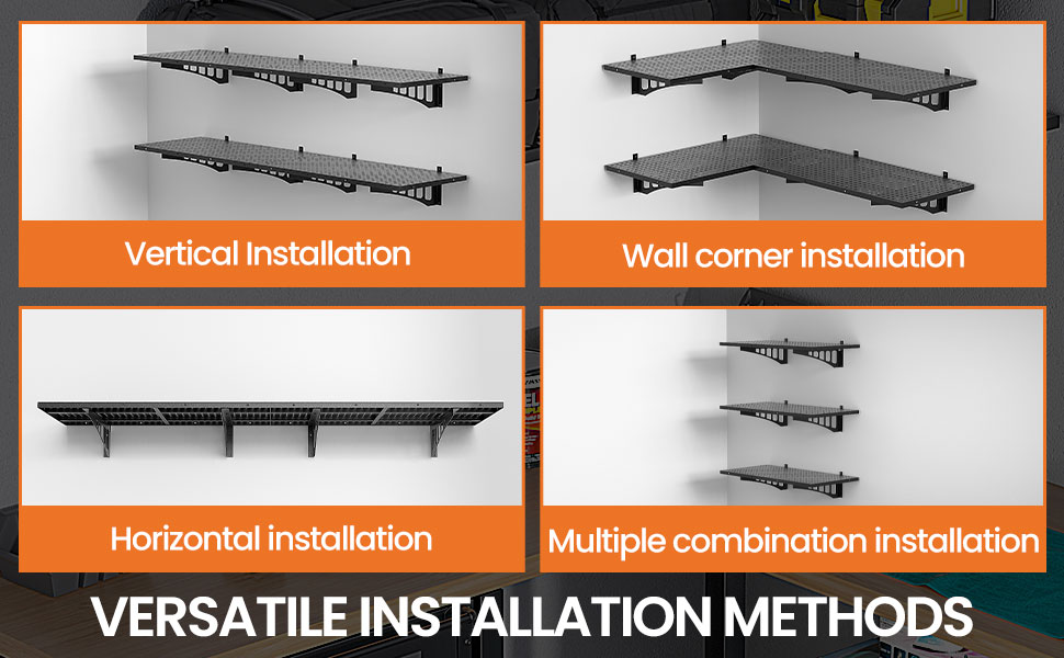 ZIKEBTUY 2 Pack Garage Storage Wall Shelving Heavy Duty