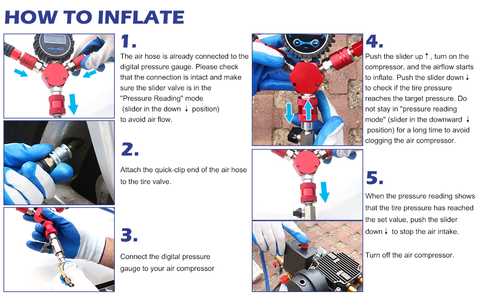 4 way tire inflator