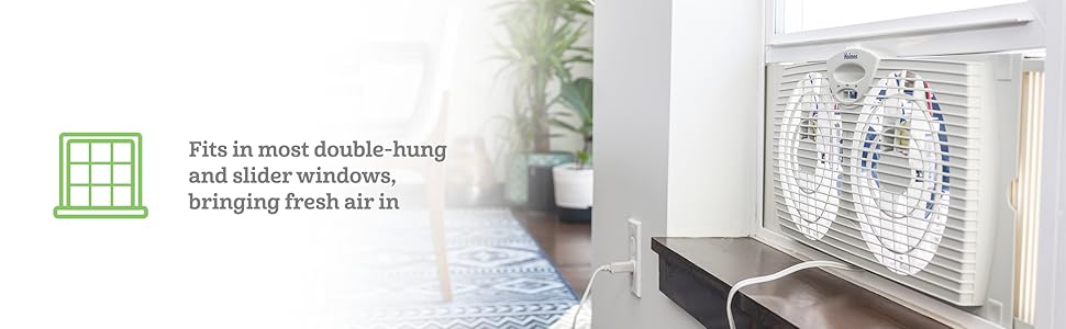 Fits in most double-hung and slider windows, bringing fresh air in
